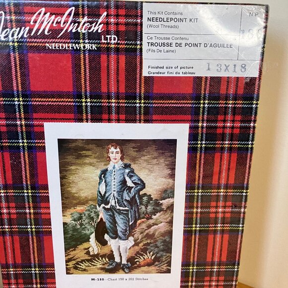 Blue Boy Needlepoint Embroidery Kit Jean McIntosh #180 Vintage New/Sealed - Picture 2 of 6